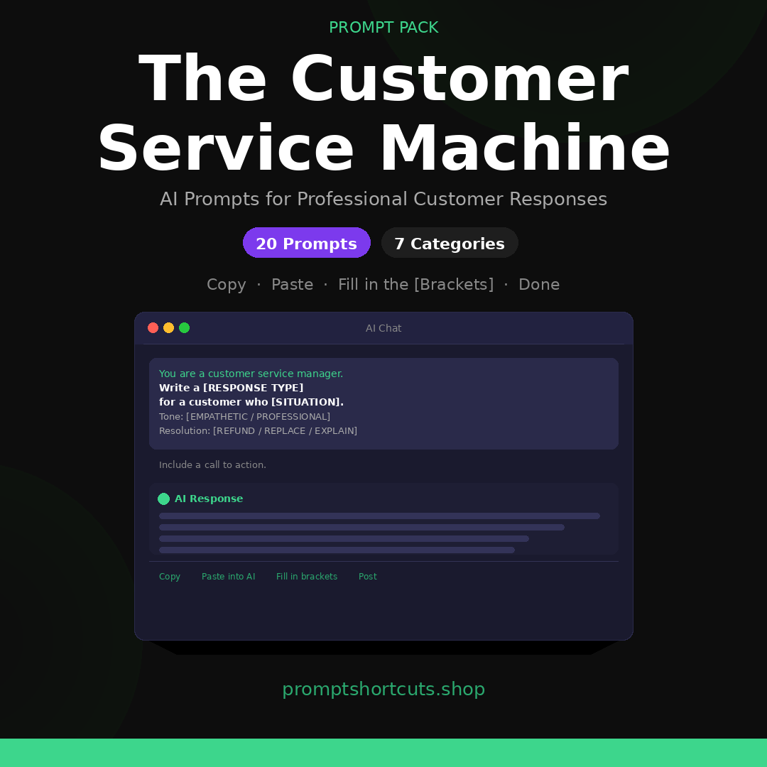 The Customer Service Machine prompt pack cover