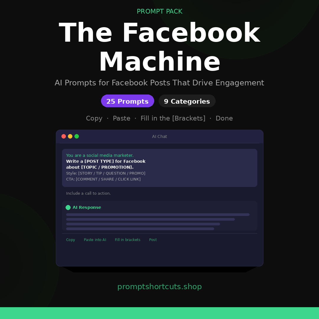 The Facebook Machine prompt pack cover