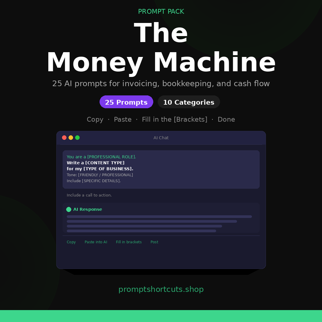 The Money Machine prompt pack cover